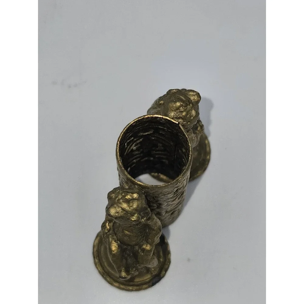 Hollywood Regency‎ Vintage Brass Cherub Lipstick Holder #350